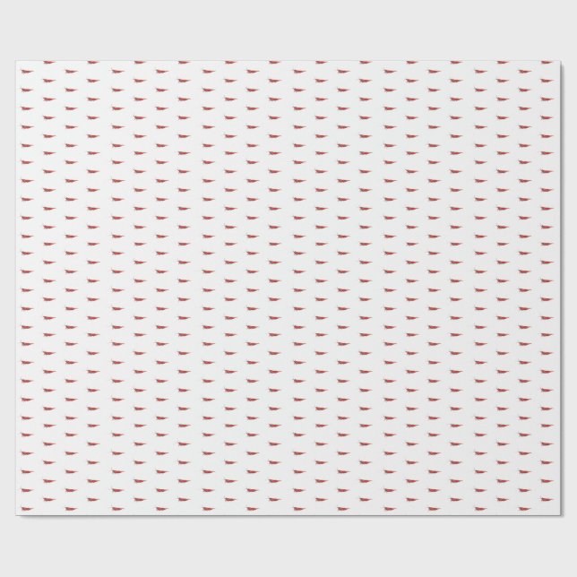 Röda körsbelsräkor RCS  Presentpapper (Platt)