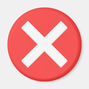 Röda Korset Nej X Felaktig Symbol Magnet