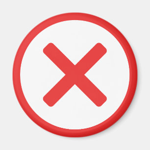 Röda Korset Nej X Felaktig Symbol Magnet
