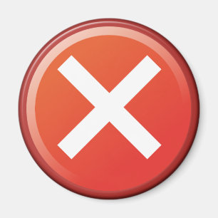Röda Korset Nej X Felaktig Symbol Magnet
