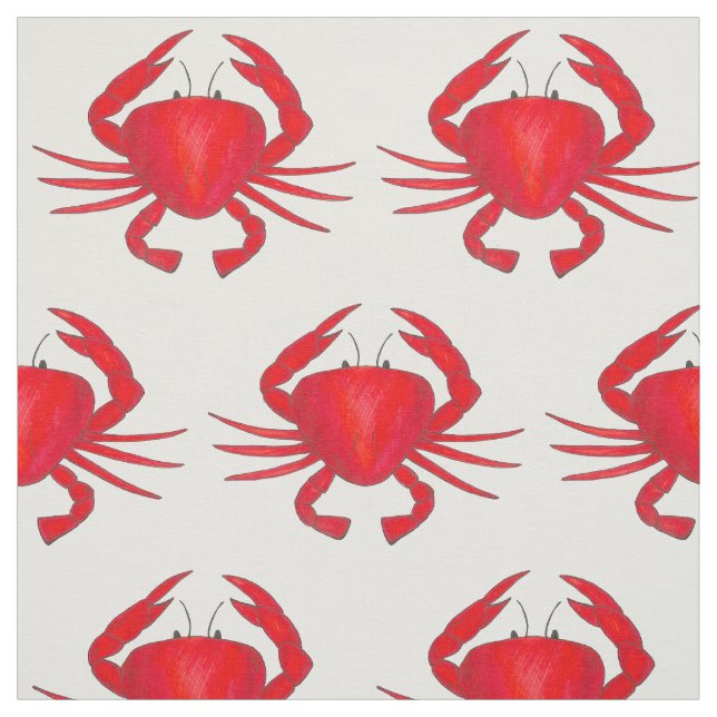 Röda krabbor Maryland Crab Beach Ocean Summer Sea  Tyg (Provkarta)