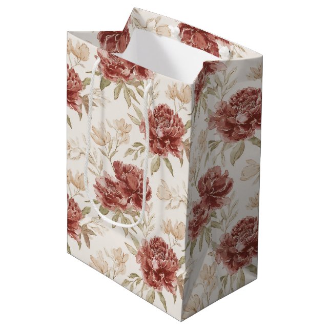 Röda krämfärgade blommor bröllopsdusch (Framsidan Vinklad)
