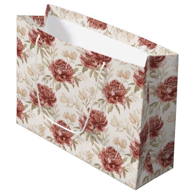 Röda krämfärgade blommor bröllopsdusch (Framsidan Vinklad)