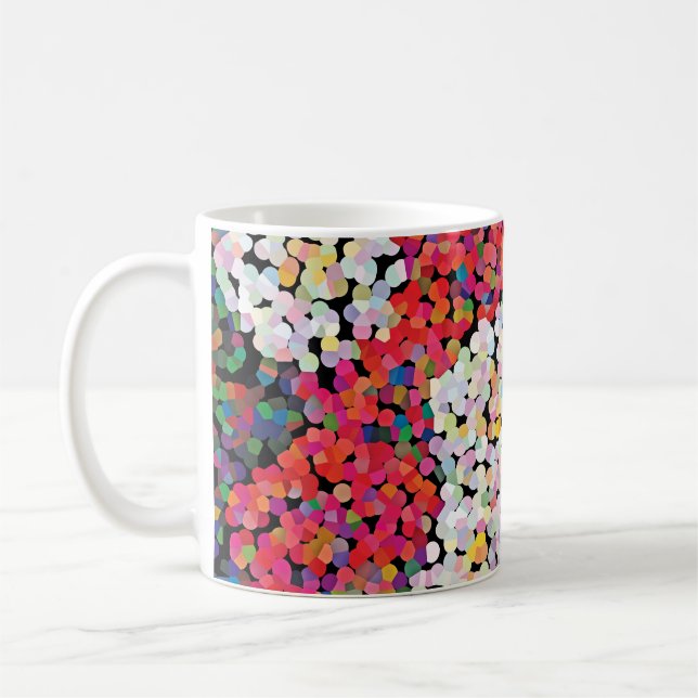 Röda kristallblommor kaffemugg (Vänster)