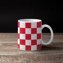 Röda kroatiska geometriska Checkers