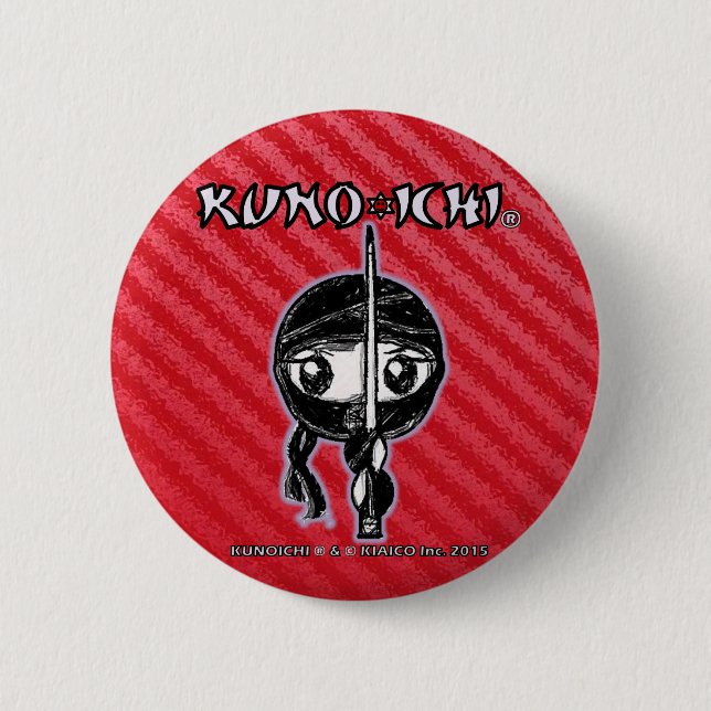 Röda KUNOICHI* "knäppas ", Knapp (Framsida)