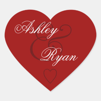 Röda kuvert Seal Bröllop Hjärtformat Klistermärke