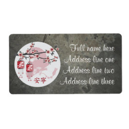 Röda kvadratiska lyktor fläkt "fredliga" fraktsedel