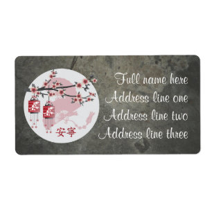 Röda kvadratiska lyktor fläkt "fredliga" fraktsedel