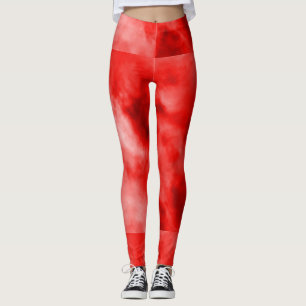 Röda kvinna damasker leggings