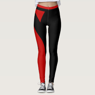 Röda kvinnor och svart damasker leggings