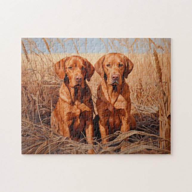 Röda labrador retriever pussel (Horisontell)
