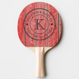 Röda Ladan Brädor Bröllopsmonogram Pingisracket