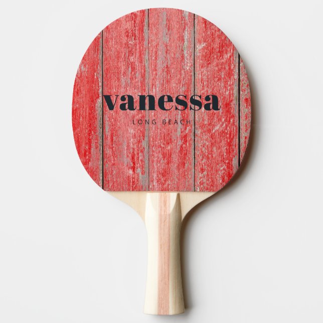 Röda Ladan Brädor Minimal Modern Klassisk Namn Pingisracket (Baksidan)