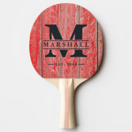 Röda Ladan Brädor Monogram & Namn Överlägg Pingisracket