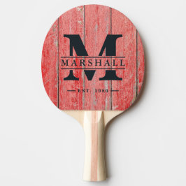 Röda Ladan Brädor Monogram & Namn Överlägg Pingisracket