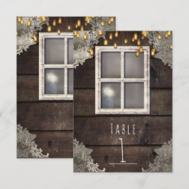 Röda Ladan Fönster & Ljus Rustik Bordnummer Inbjudningar