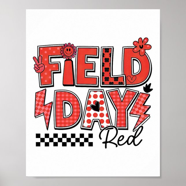 Röda lagets färgdag Fältdag Teamresa Spel Tävling Poster (Framsidan)