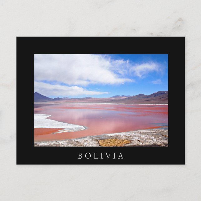 Röda lagunen i Bolivia - vykort för svart text (Framsida)