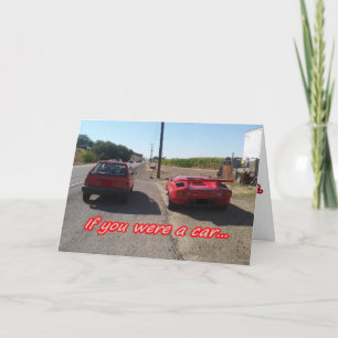 Röda Lamborghinis hälsningskort - uppmuntran Kort