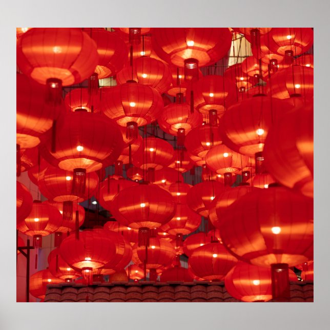 Röda lanternor kinesiska nyår poster (Framsidan)