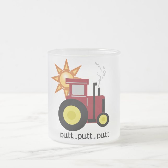 Röda lantgårdtraktorT-tröja och gåvor Frostad Glasmugg (Center)