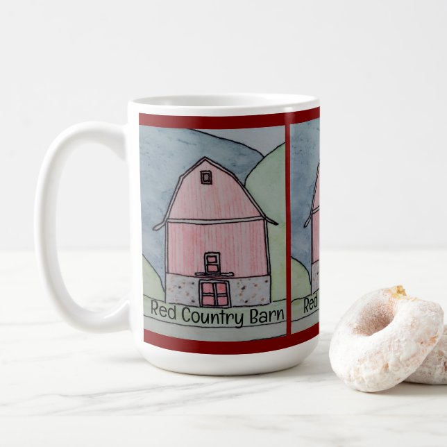 Röda Lanthandelsgård Kaffemugg (Med munk)