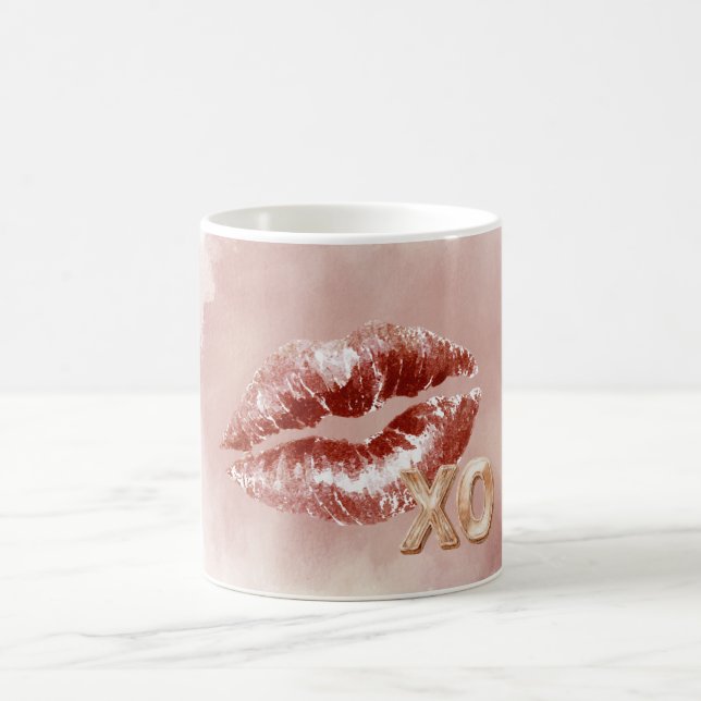 Röda läppar Kiss XO Kaffemugg (Center)