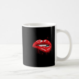 Röda läppar Kyssar Tjej T Shirt Födelsedags Julpre Kaffemugg