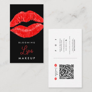 Röda läppar Läppstift Läppstift Makeup Sociala med Visitkort