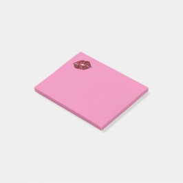 Röda läppar Rosa post-it-lappar Post-it Block