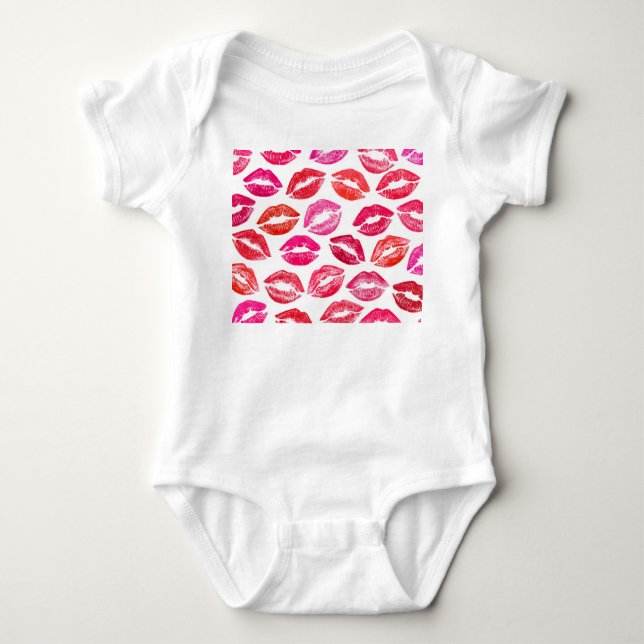 Röda läppar satta, vit bakgrund. t shirt (Framsida)