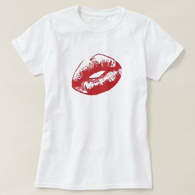 Röda läppar t shirt (Design framsida)