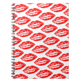 Röda läppmönster anteckningsbok