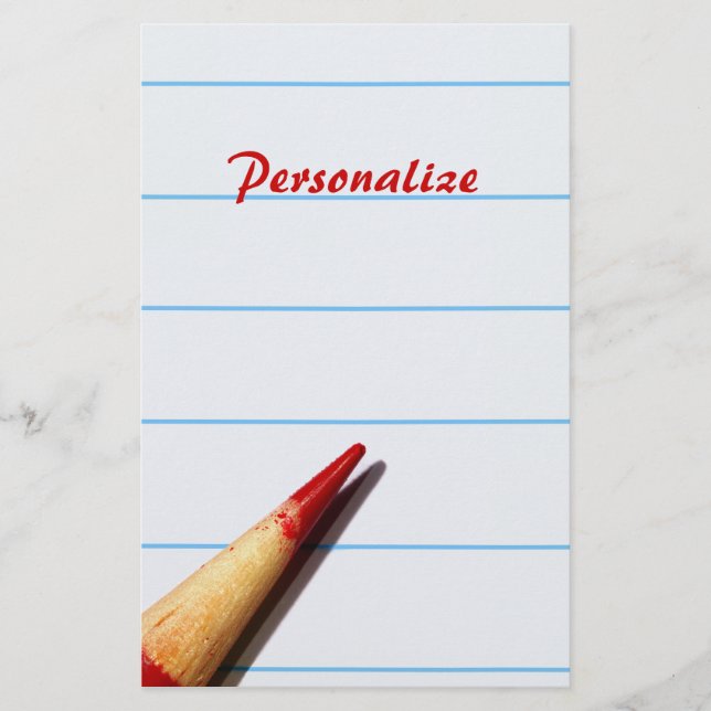 Röda lärarpennan vid Papper med Namn (Framsida)