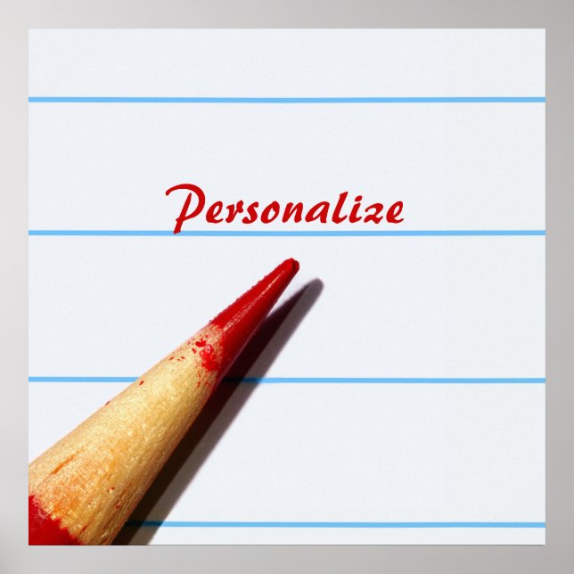 Röda lärarpennan vid Papper med Namn Poster (Framsidan)