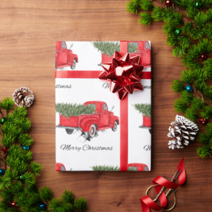 Röda Lastbil God jul Träd Helgdag Julafton Presentpapper