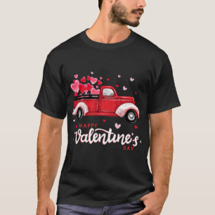 Röda Lastbil med hjärtans hjärtans hjärtans dag T Shirt