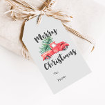 Röda Lastbil och Träd God jul Namn Presentetikett<br><div class="desc">Dessa röda märkre i lastbil och träd God jul i namn är perfekt för en modern helgdag i stil i vintage. Utformningen har ett klassiskt gammalt rött pickupt lastbil som bär ett Julgran med ord "God jul" i ett modernt, handskrivet typsnitt. Skriv namn på presentmottagaren och presentdonatorn på baksidan av...</div>