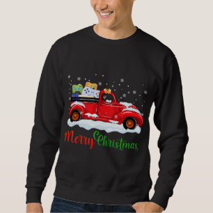 Röda Lastbil-videospelsstyrenheter God jul M Lång Ärmad Tröja