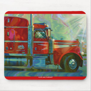 Röda lastbilsförare Mousepad för lastlastbiltransp Musmatta