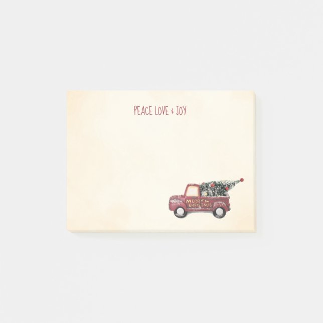 Röda Leksak Lastbil God jul Post-it Block (Framsida)