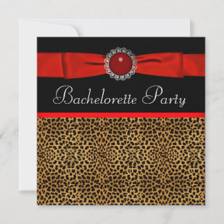 Röda Leopard Bachelorette-partiets inbjudningar