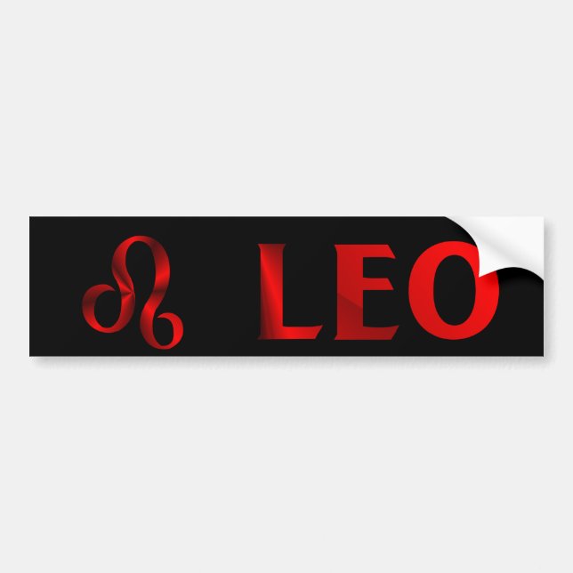 Röda Leos horoskop-symbol Bildekal (Framsidan)