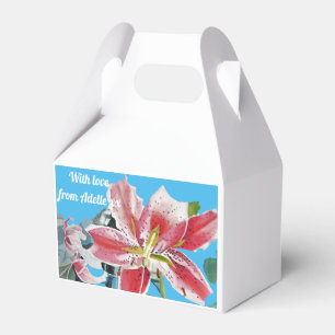 Röda lilja blomsterte-fest kaka förmånslådor presentaskar