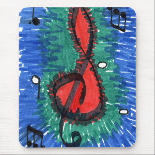 "Röda Ljud" Abstract Design Mousepad Musmatta