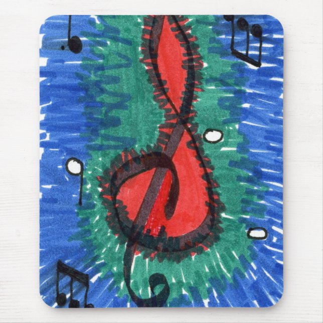 "Röda Ljud" Abstract Design Mousepad Musmatta (Framsidan)