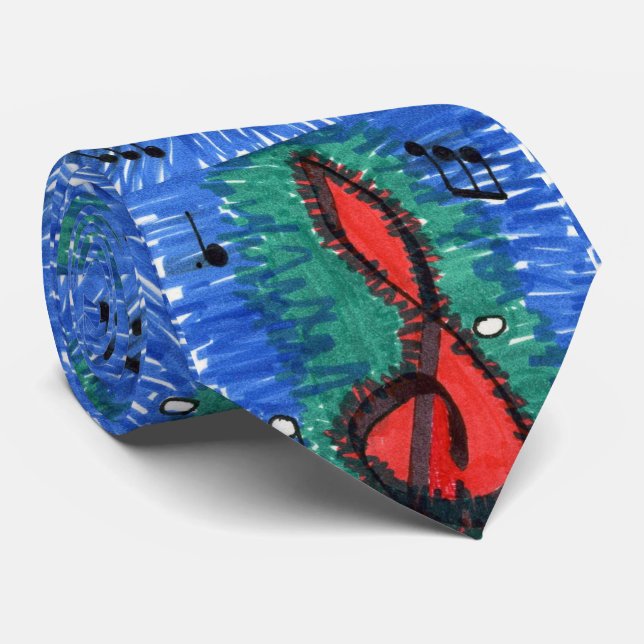 "Röda Ljud" - abstrakt designtid Slips (Rullad)