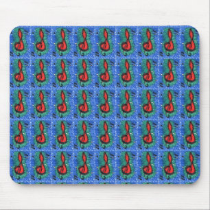 "Röda Ljud", kokt Abstract Design Mousepad Musmatta