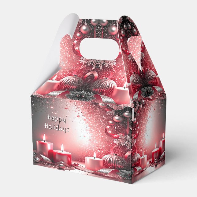 Röda ljus - dekorativ julklapp - Helgdag Presentaskar (Framsidan Sidan)